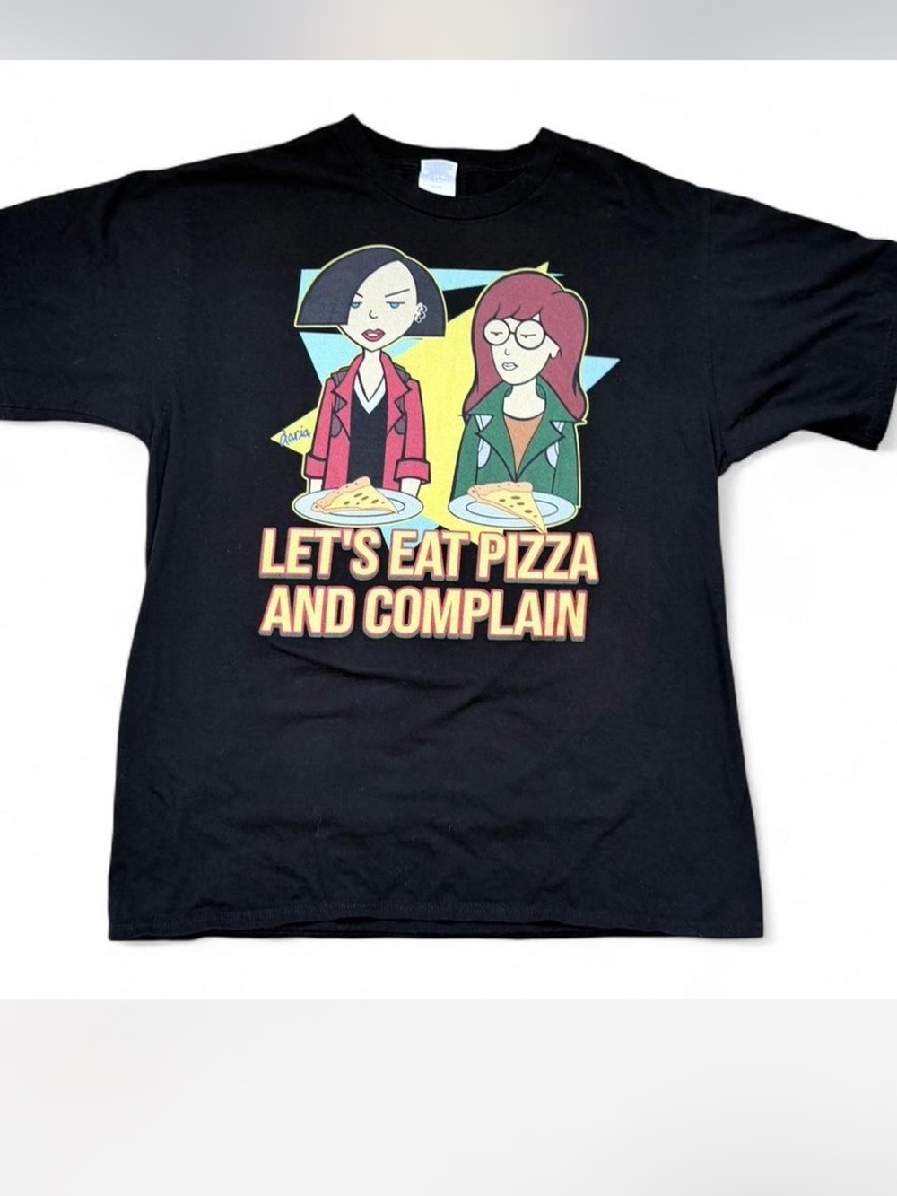 MTV Daria Let’s Eat Pizza And Complain Graphic Tee Large